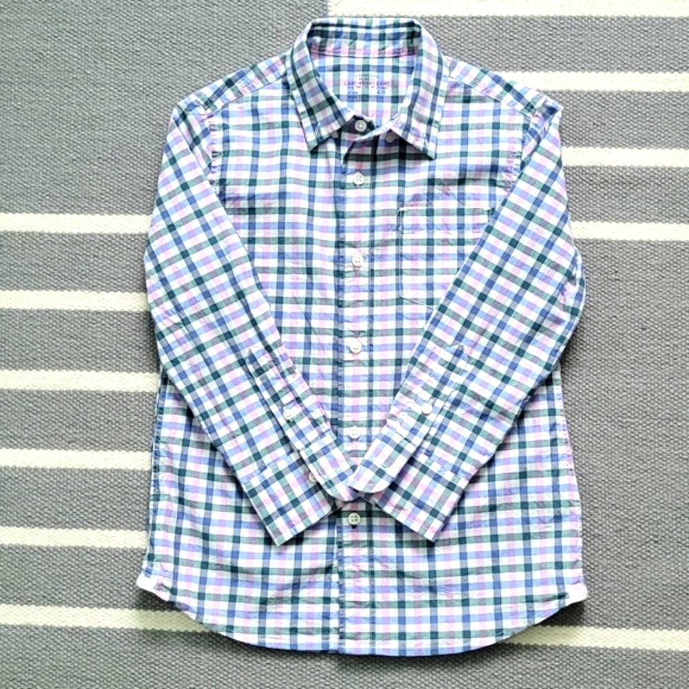 JCREW Crewcuts Gingham Button Down Shirt Size 4/5